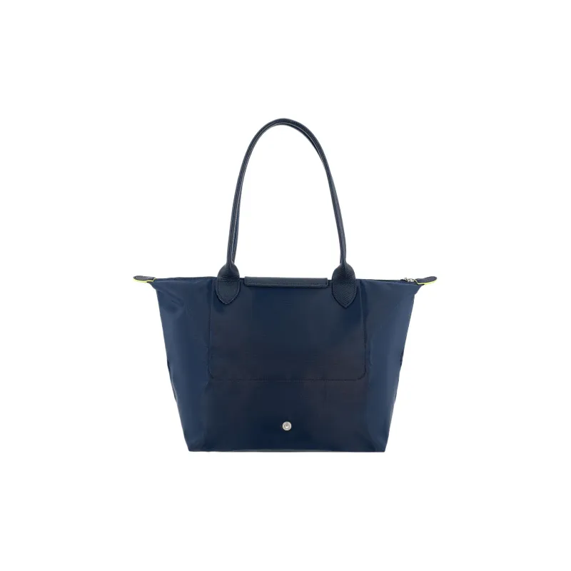 LONGCHAMP Le Pliage Green Recycled Canvas With Leather Canvas Bag Handbag Shoulder Bag Medium Size Women's Navy-4