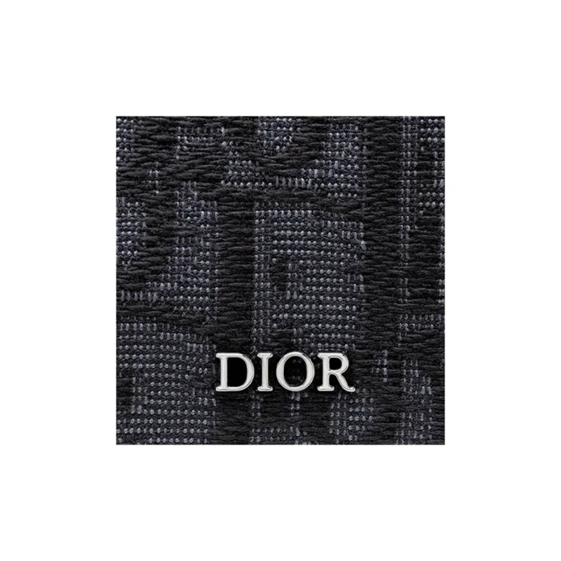 DIOR Embroidery Wallet Men's Black-2