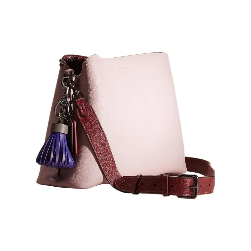 COACH Willow Polished Pebbled Leather Bucket Bag Portable Crossbody Bag Shoulder Bag Women's Ice Purple Multicolor-1