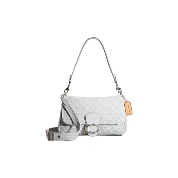 COACH Tabby Denim Leather Messenger Bag Handbags Shoulder Bags Large Size Women's Light Blue