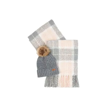 BARBOUR Saltburn Tartan Scarf & Beanie Knitted Set