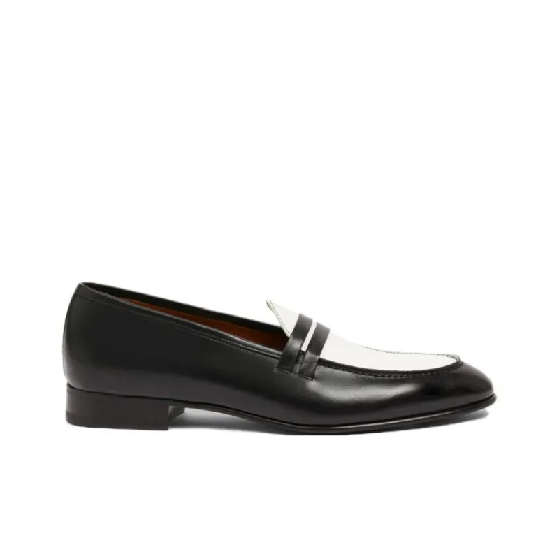 Malone Souliers Loafers Men's Black White-1