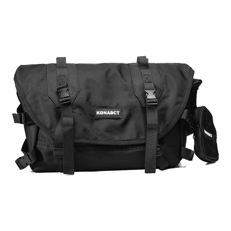 KONADCT Nylon Messenger Bag, Shoulder Bag, Crossbody Bag Regular Unisex Black-2