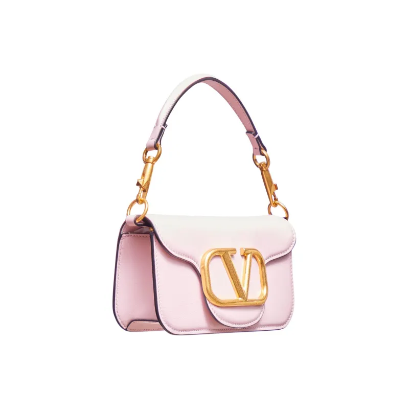 Valentino Locò Calfskin Shoulder Bag Women's Pink-1