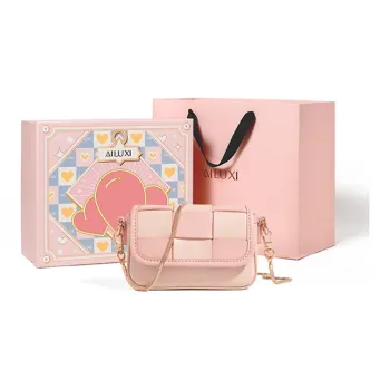AILUXI PU Small Square Bag Crossbody Bags Mini Women's Pink