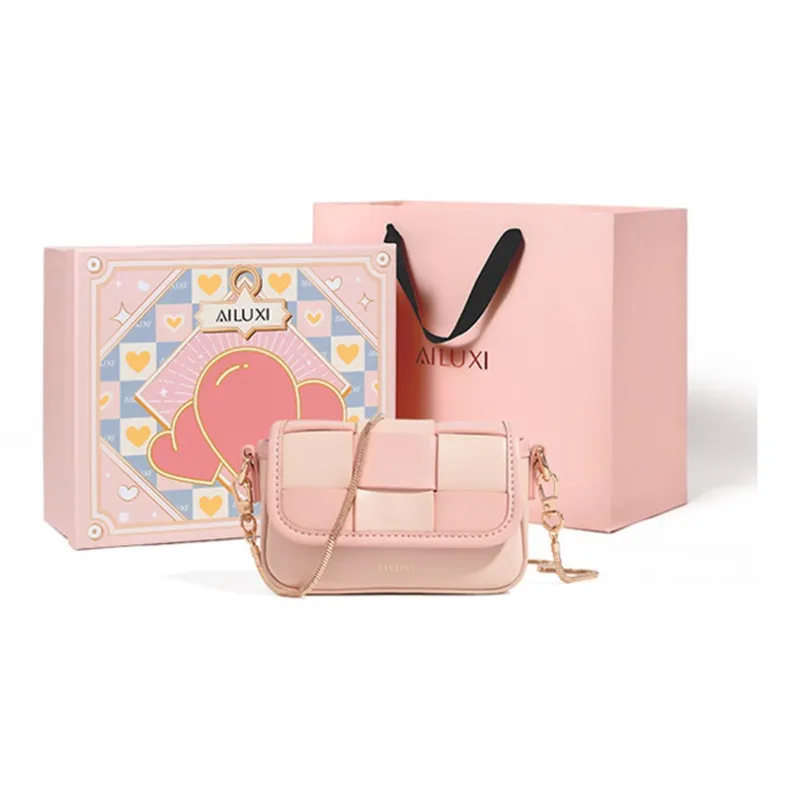 AILUXI PU Small Square Bag Crossbody Bags Mini Women's Pink-0