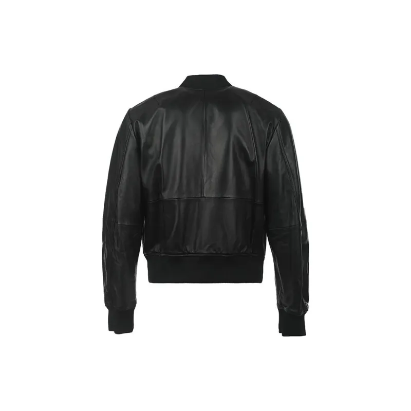 VERSACE JEANS COUTURE Logo embroidered Leather Jacket-1