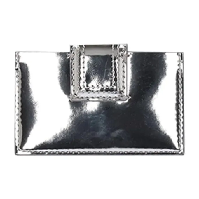 Jacquemus Le Bambino Leather Card Holder Wallet Women's Silver-1