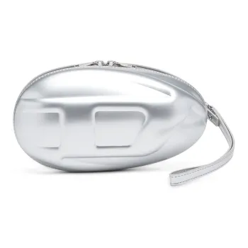 DIESEL Polyurethane Hand Clutch Regular Women's Silver