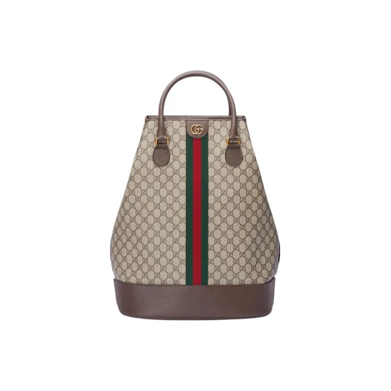 GUCCI Canvas With Leather Travel Bag Handbag Women's Brown-0