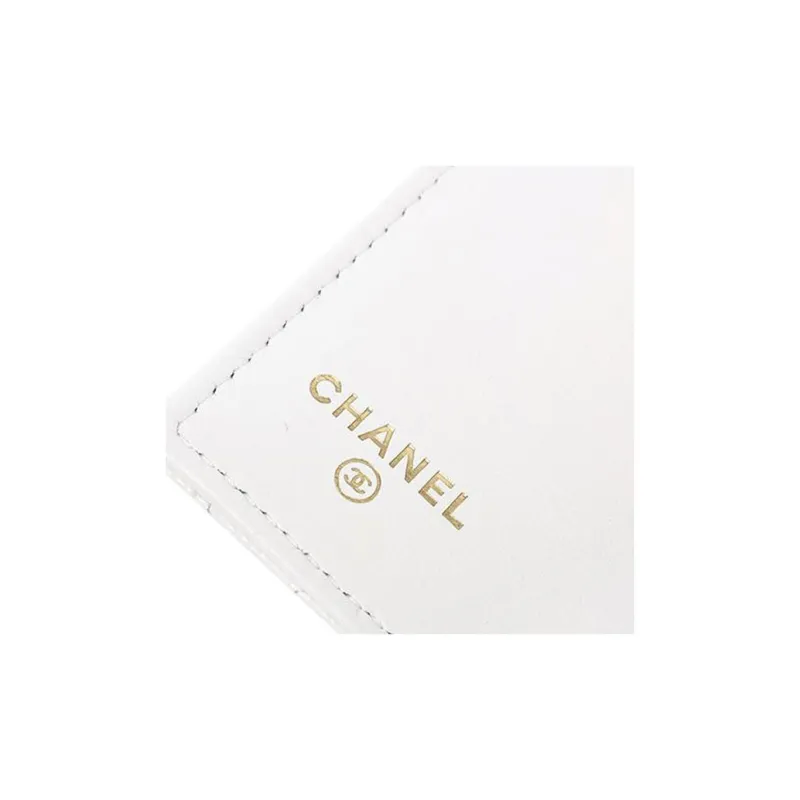 CHANEL Grain Caviar Calfskin Wallet Trumpets Women's White-2