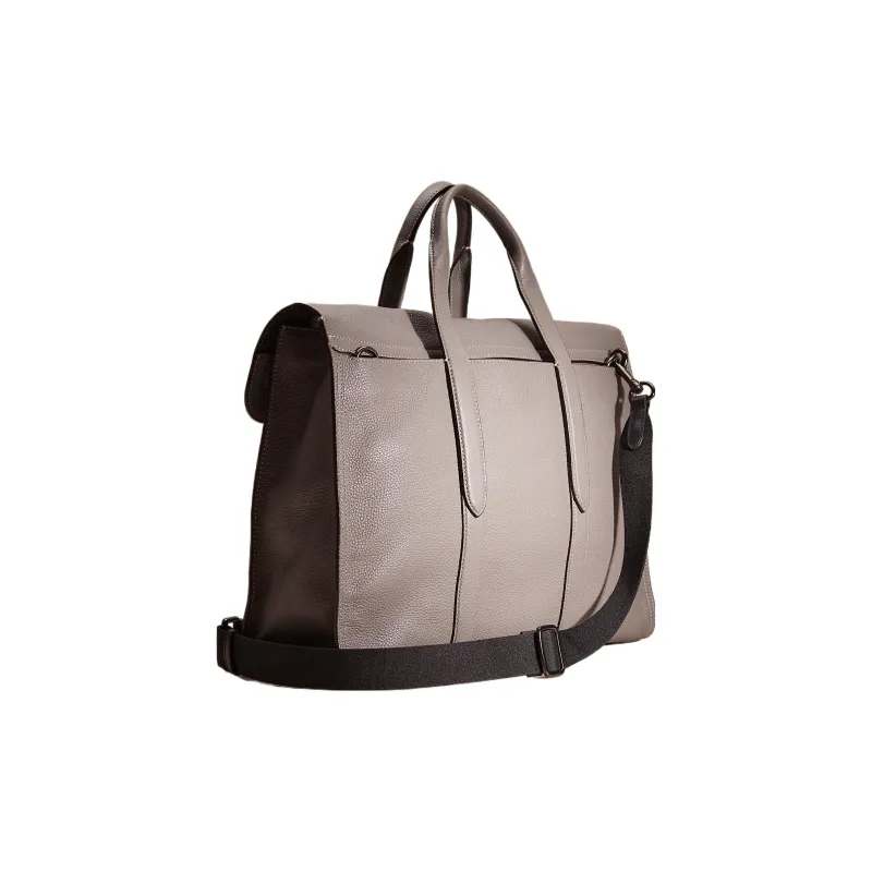 COACH Metropolitan Eggstone Grain Leather Briefcase Shoulder Bag Crossbody Bag Handbag Large Size Women's Gray-1