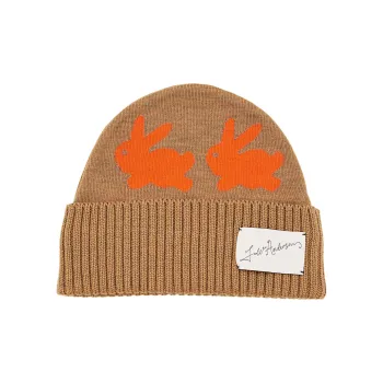 JW Anderson Cotton, Elastane, Polyamide Nylon Beanies Women's Brown