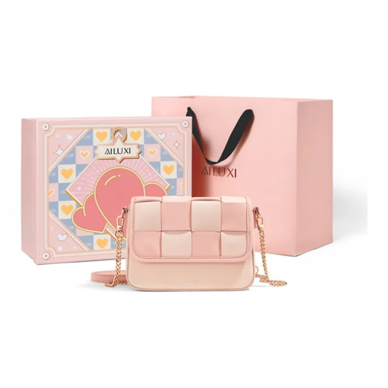 AILUXI PU Small Square Bag Crossbody Bags Mini Women's Pink-10