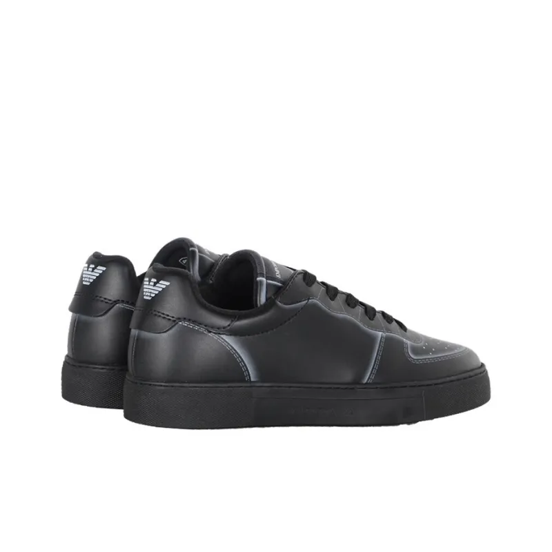 EMPORIO ARMANI Low Top Skateboard Shoes Men's Black-4