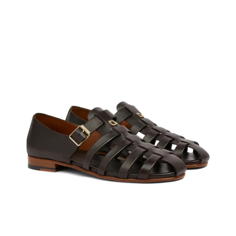 Malone Souliers Roman Sandals Men's Black-3