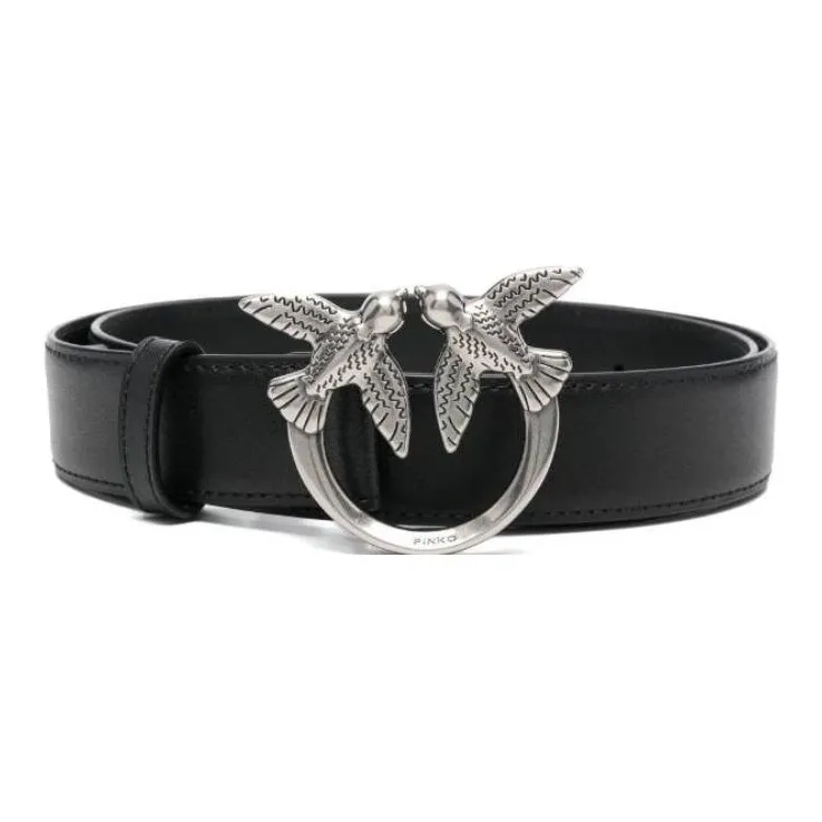 PINKO Love Berry Logo Plaque Buckle Belt-0