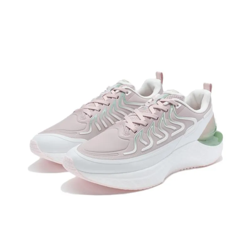 XTEP Wind And Fire 27 Generations Cushioned Slip Resistant Low Top Casual Running Shoes Women's Pink White-2