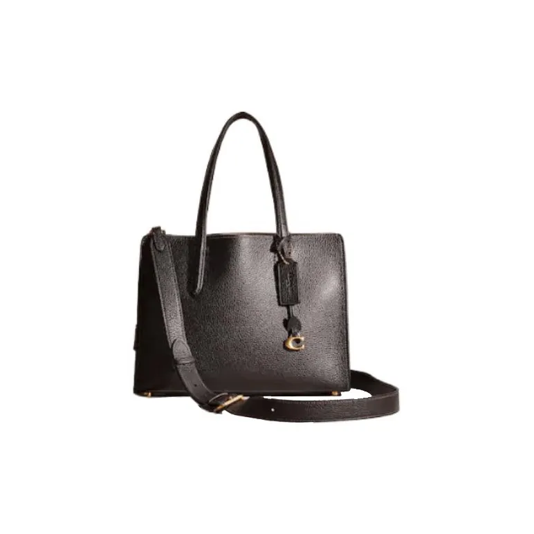 COACH Carter Leather Tote Bag Shopping Bag Shoulder Bag Crossbody Bag Handbag Large Size Women's Black-0
