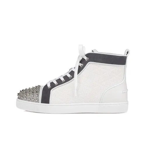 Christian Louboutin Skateboard Shoes Men High-Top Silver