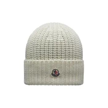 Moncler Virgin Wool Beanies Men's White