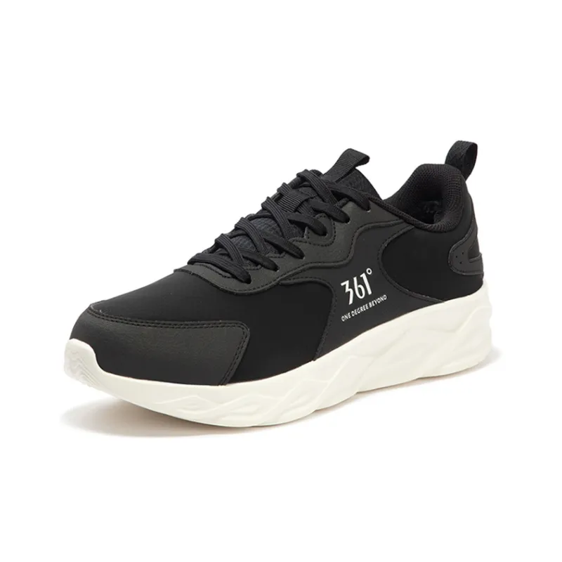 361° Low Top Running Shoes Men's Black White-1