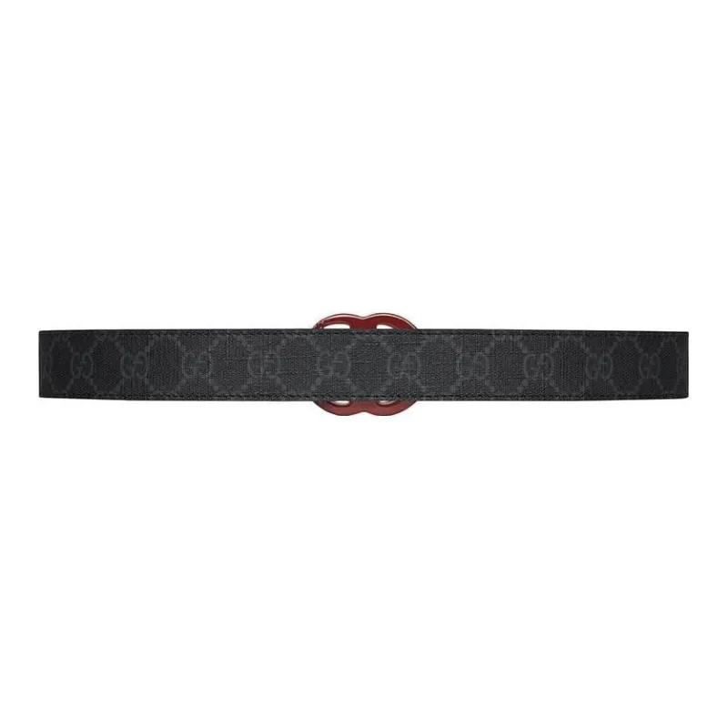 GUCCI Leather Belts Men's Gray Width 3CM-1