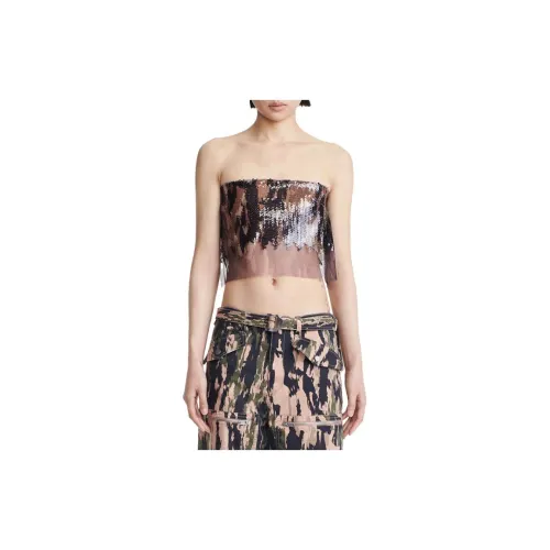 DION LEE Strapless Tops Women's Brown