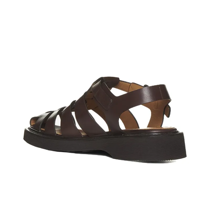 CHURCH'S Caged Leather Sandals-3