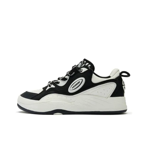 QIAODAN Egg Shoes Skateboard Shoes Men Low-Top Black Ivory