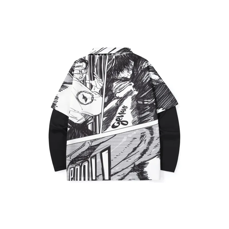 GENANX Sweatshirts Unisex White With Black Print-1