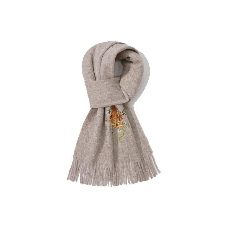 Shanghai Story 100% Sheep Wool Knit Scarves Women's Sunny And Thriving-0