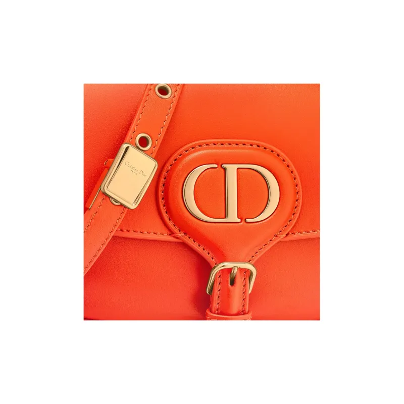 DIOR Bobby Smooth Cow Leather Crescent Bag Handbag Shoulder Bag Crossbody Bag Women's Bright Orange-5