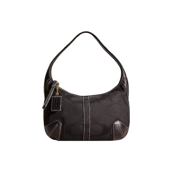 COACH Ergo Canvas Hobo Bag, Handbag, Shoulder Bag Large Size Women's Black