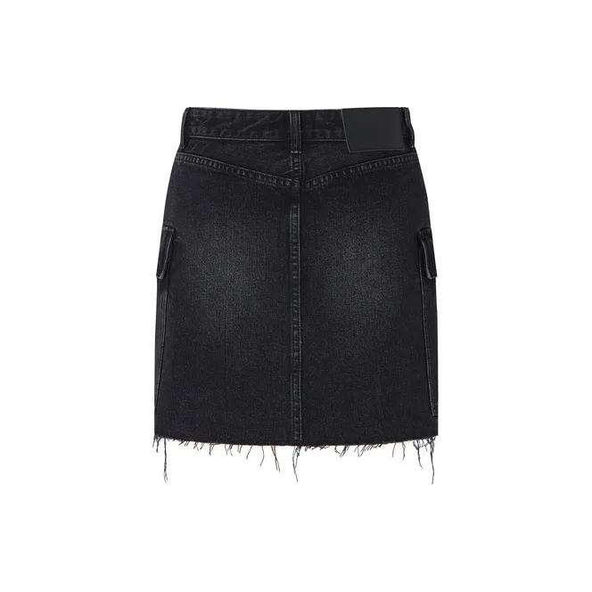 MO&CO Denim Short Skirts Women's Black-1