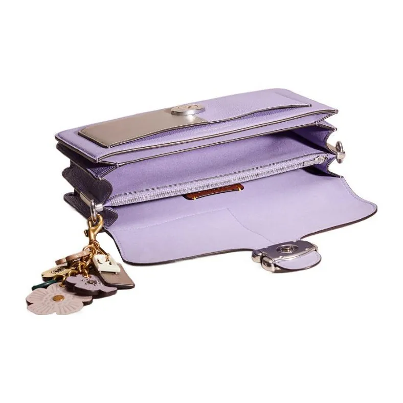 COACH Tabby Leather Messenger Bag Handbags Shoulder Bags Women's Purple/Gray-1