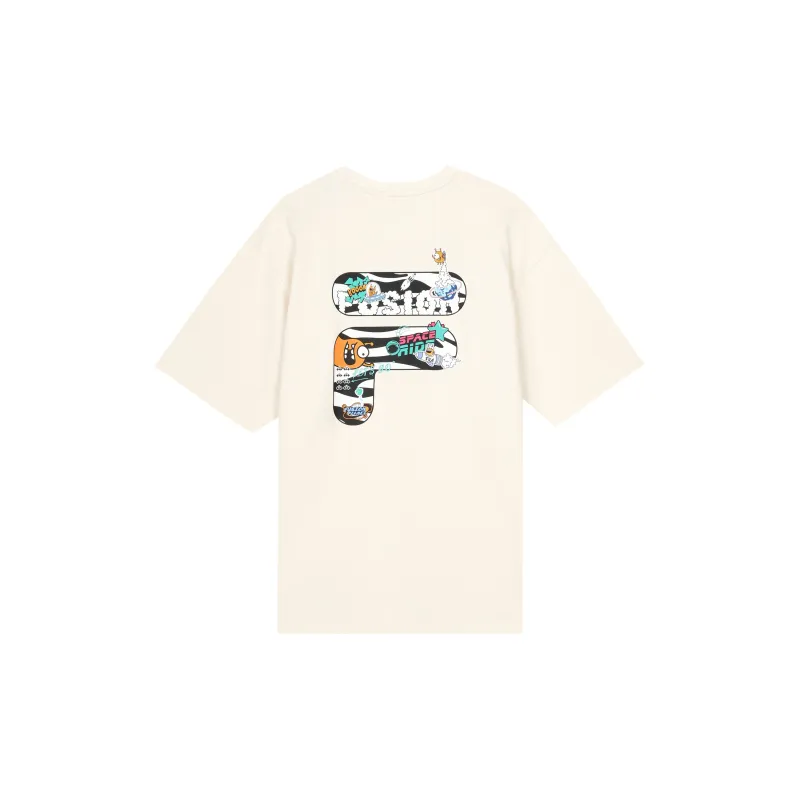 FILA FUSION T Shirt Unisex Lactose Color-1