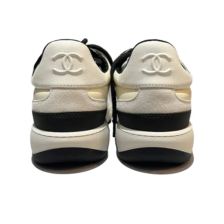 CHANEL Wear-Resistant Low-Top Skateboard Shoes Men's White-3