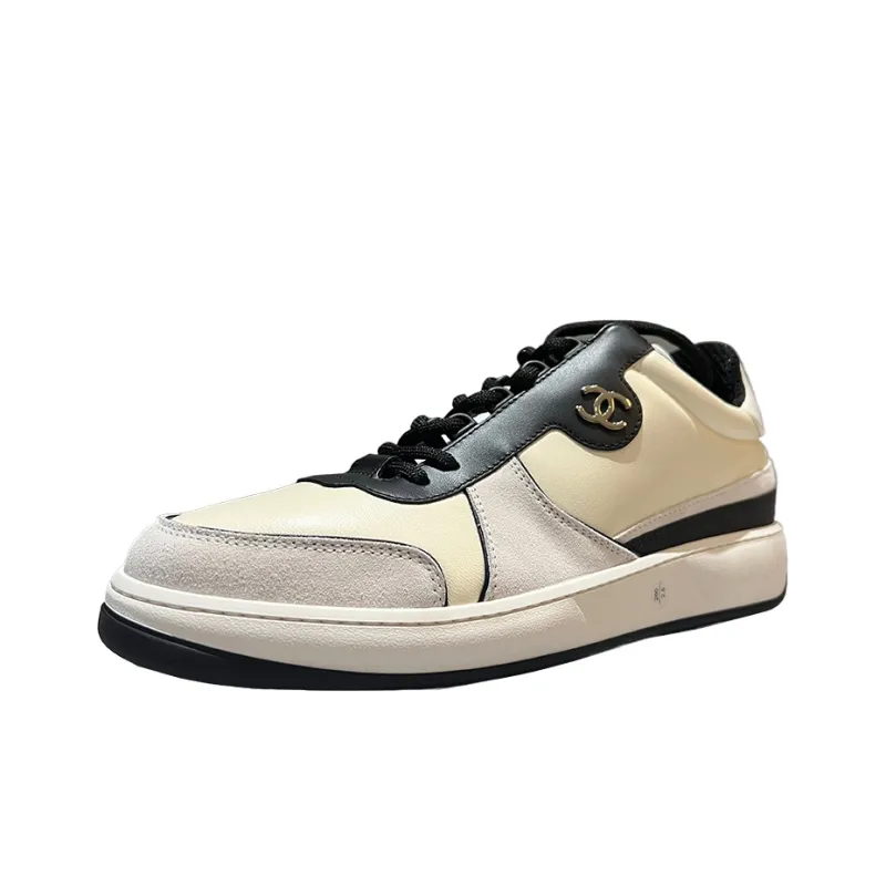 CHANEL Wear-Resistant Low-Top Skateboard Shoes Men's White-2