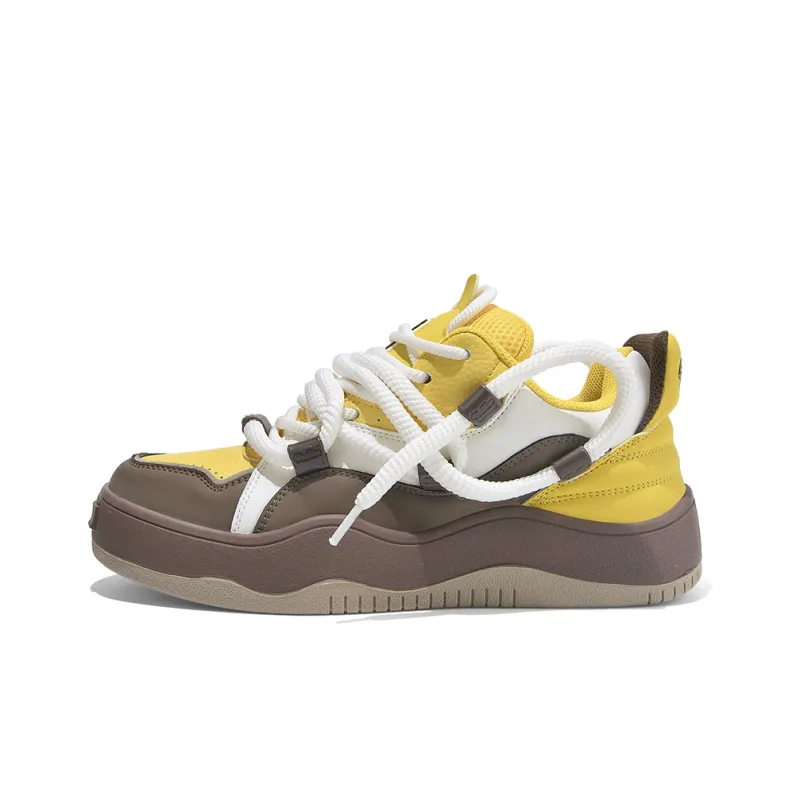 TCELLARS Low Top Skateboard Shoes Unisex Custard Gray Brown Box Limited Edition-1