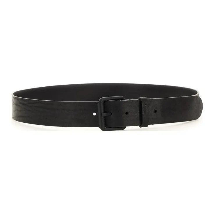 DIESEL Backpack Decoration Solid Color Design Logo Stamp Pin Buckle Cow Leather Belts Men's Black Width 4CM-0