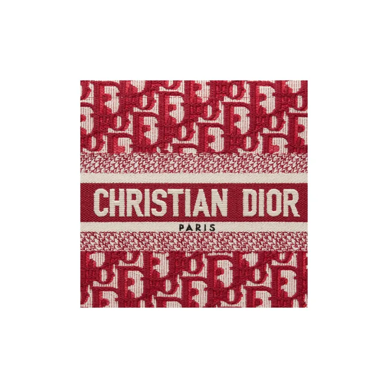 DIOR BookTote Embroidery Tote Bag Shopping Handbag Small Size Women's Burgundy-3