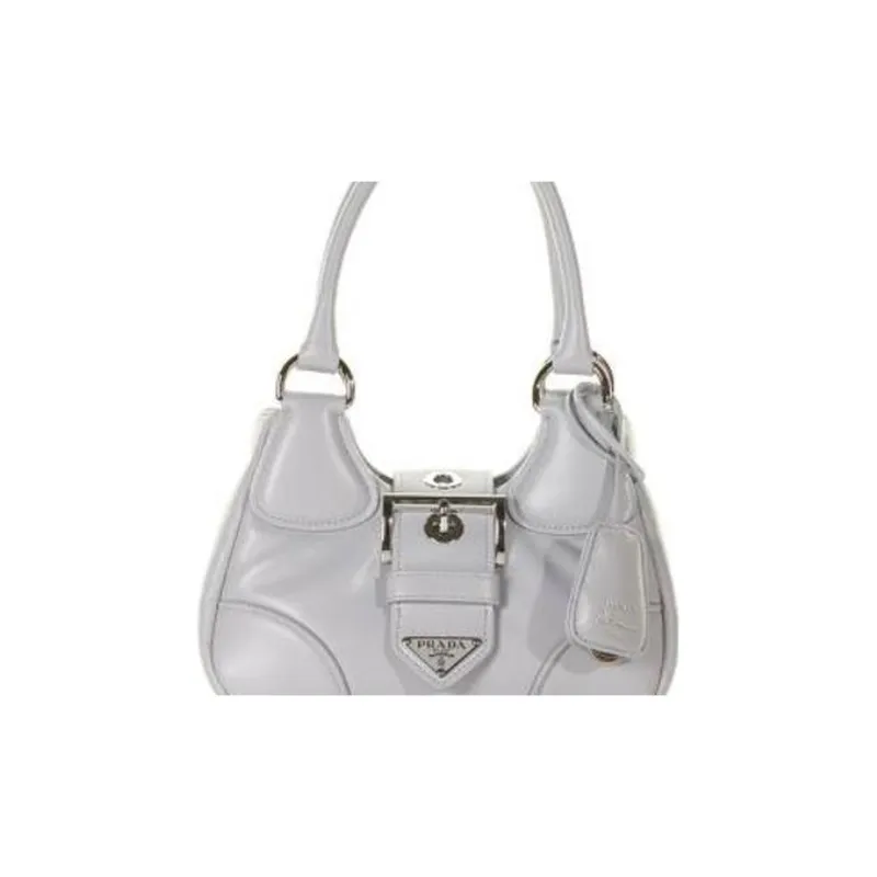 PRADA Moon Series Lambskin Shoulder Bag Moon Bag Crossbody Bag Handbag Women's Silver-1