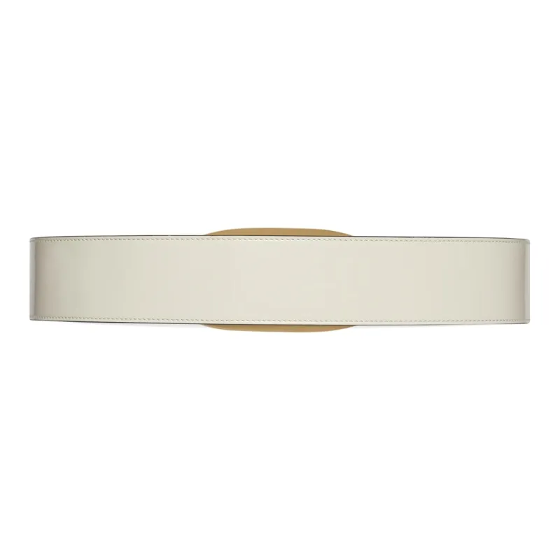 GUCCI Vintage Letter G Smooth Buckle Leather Belts Women's White Width 5cm-1