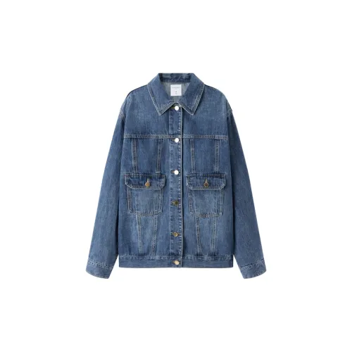 PEACEBIRD Denim Jackets Women's Denim Blue