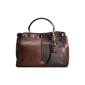COACH Gramercy Leather Briefcase Handbag Shoulder Bag Crossbody Bag Large Size Women's Brown & Black