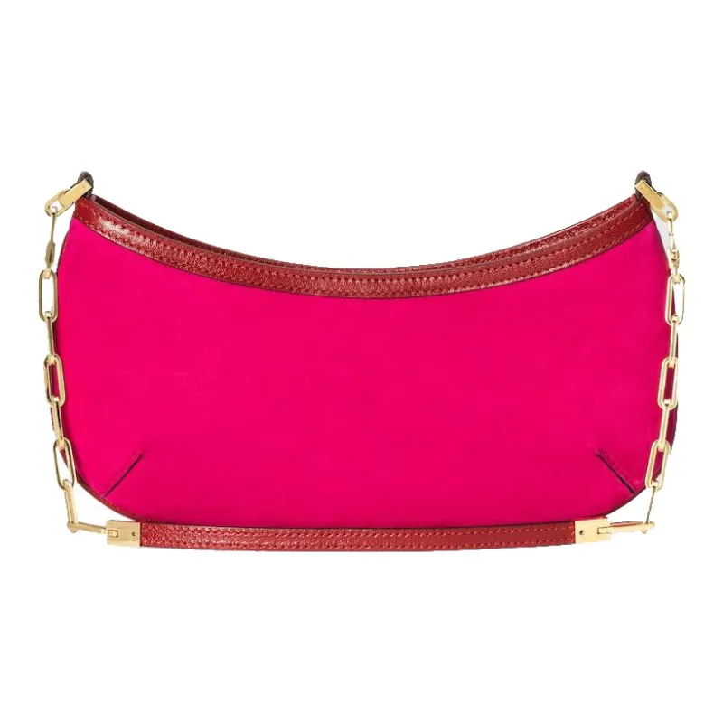GUCCI Suede Bonded Leather Handbag Shoulder Bag Women's Pink-3