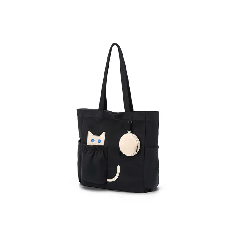 NOXXON Nylon Fabric Laptop Bag Tote Bag Shopping Bag Handbag Shoulder Bag Women's Obsidian Black-1
