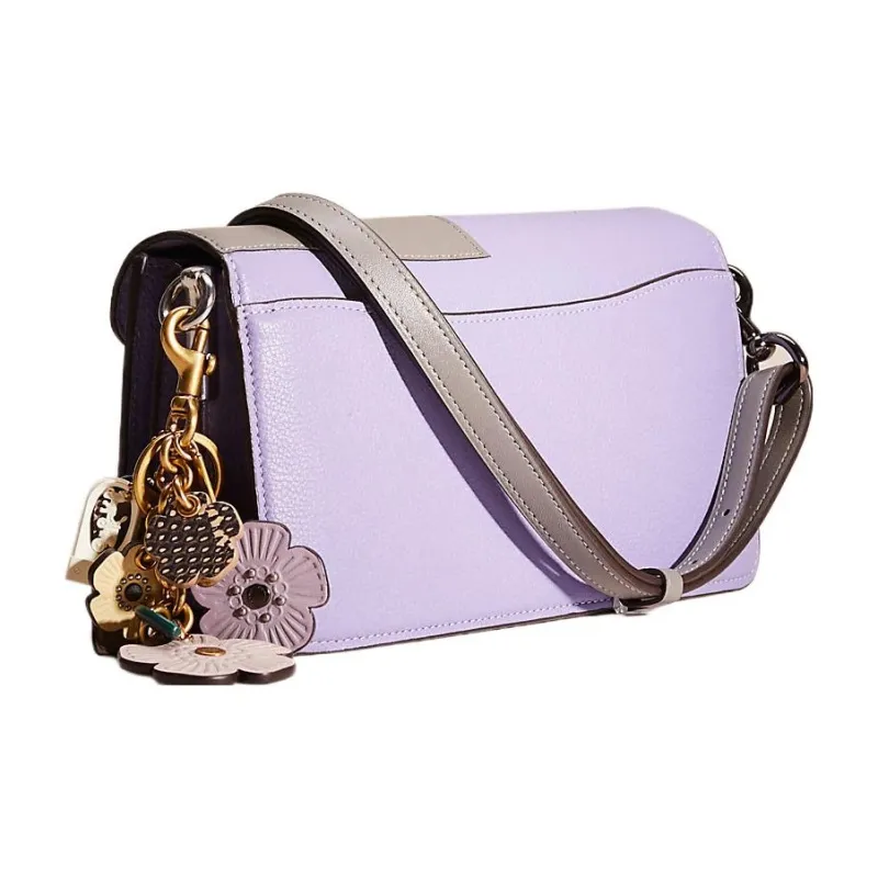 COACH Tabby Leather Messenger Bag Handbags Shoulder Bags Women's Purple/Gray-2