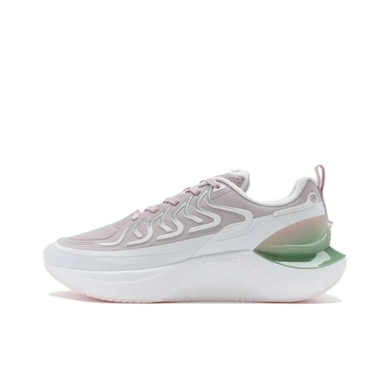 XTEP Wind And Fire 27 Generations Cushioned Slip Resistant Low Top Casual Running Shoes Women's Pink White-0